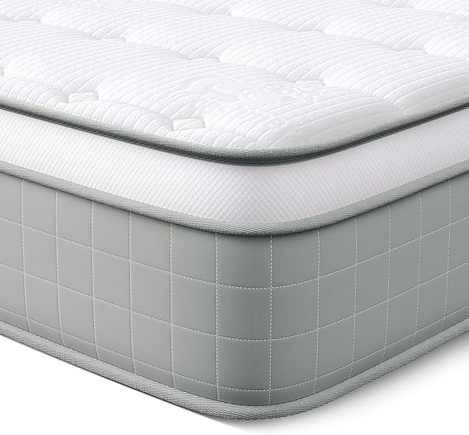 Vesgantti Queen Mattresses, 10 Inch Innerspring Hybrid Queen Size
