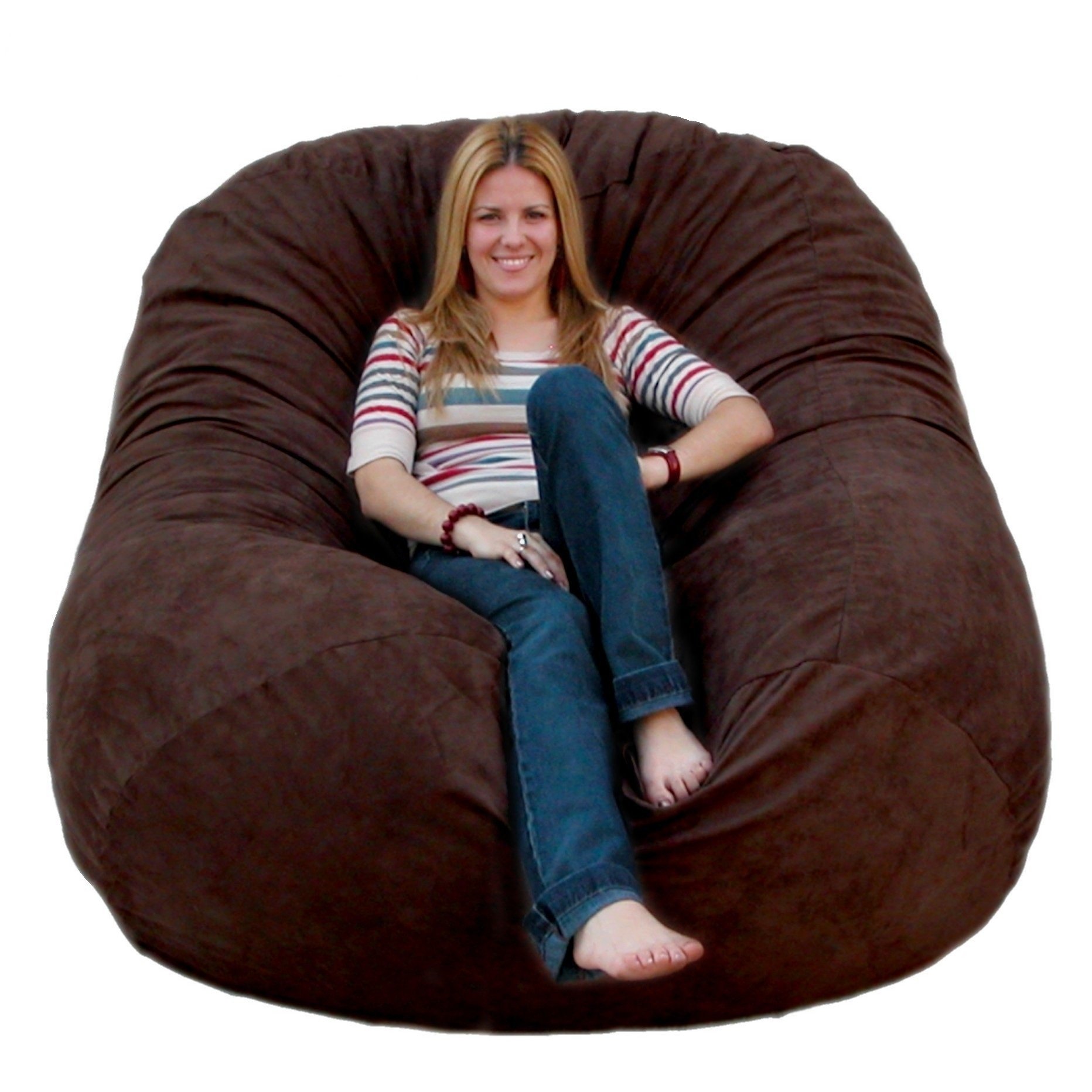 Cozy Sack Feet Bean Bag Chair Large Chocolate Desertcart