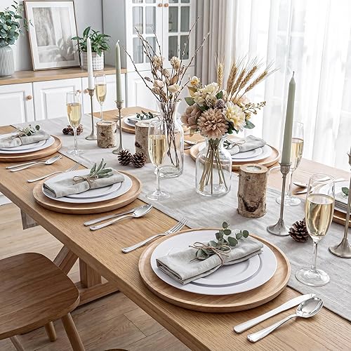 Miniatura 5 de KIRE 120 platos de plástico blanco  Platos desechables blancos resistentes para fiestasbodas  Incluye 60 platos llanos de 10.25 pulgadas  60 platos