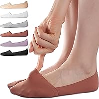 Sofier No Show Socks Women 6 Pairs Non-Slip Low Cut Invisible Liner Socks for Flats Loafers Sneakers Thin Silky Footies