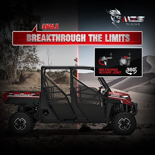 Miniatura 5 de MZS Espejo retrovisor Ranger de aluminio, espejo central retrovisor UTV ajustable de 360° compatible con Ranger 500 570 2017-2025, 900 XP EPS, Crew