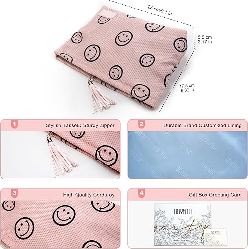 Miniatura 6 de Bolsa de maquillaje pequeña para cosméticos bolsa de cosméticos para bolso, bonitas bolsas de maquillaje con borla, regalos para adolescentes,