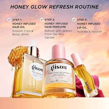 Gisou Honey Infused Hair Perfume Long-Lasting Hair Fragrance with Mirsalehi Honey & Argan Oil, Wild Rose, 1.7 Fl Oz