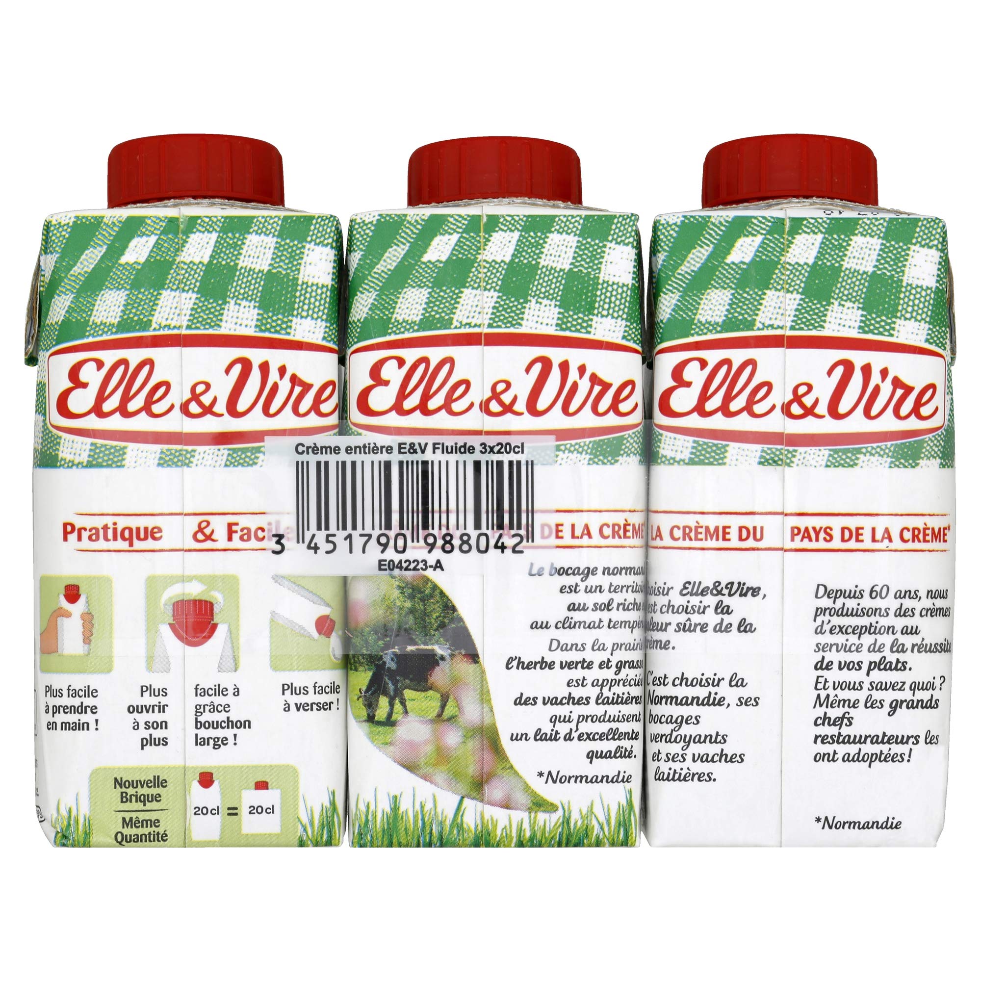Elle & Vire Whole Cream of Normandy Trio Pack, 200 ml : Amazon.com