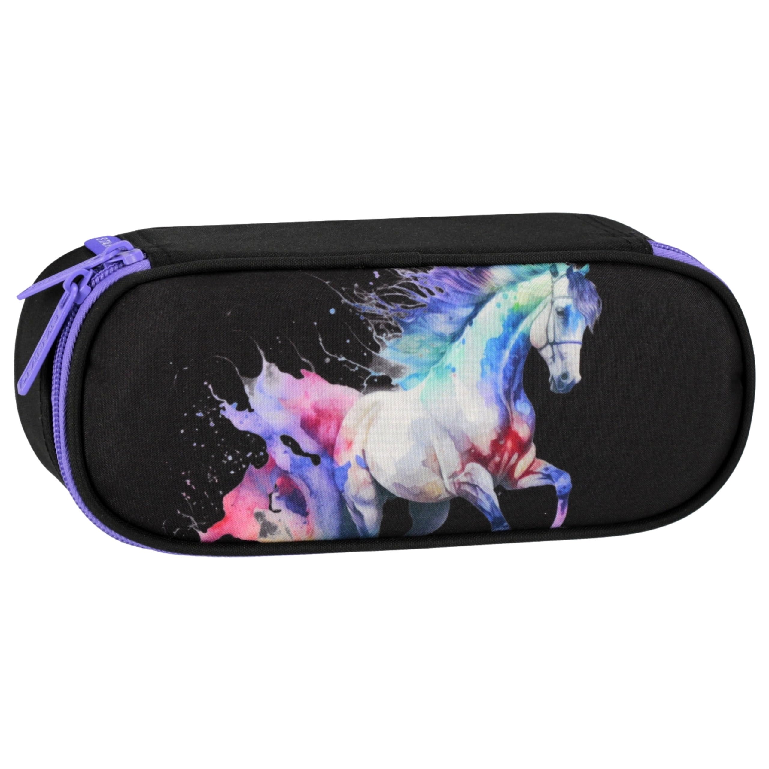 SJOAOAA Cool Horse - Astuccio portapenne per la scuola, per bambini e ragazzi, Cavallo 1., Taglia unica, Organizer per borse