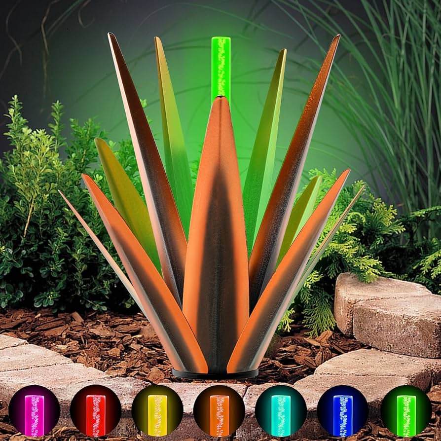 Amazon.com: TOMBABY Solar Metal Agave Plants Gargen Lawn