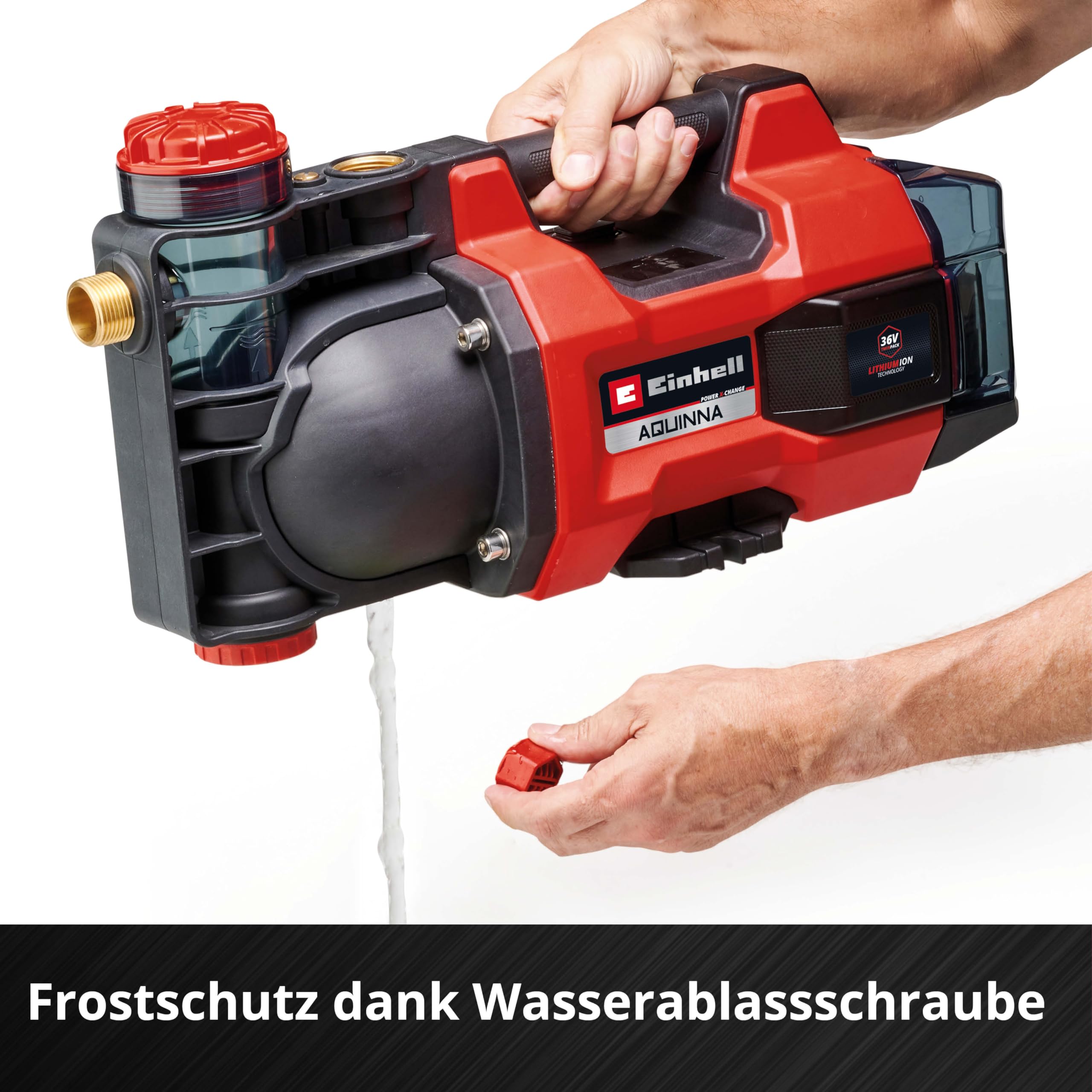 Einhell Akku-Gartenpumpe AQUINNA 36/34 | PXC | 36 V | 3,7 bar | 3400 l/h Fördermenge | 37 m Förderhöhe | Überlast- & Frostschutz | ohne Akku