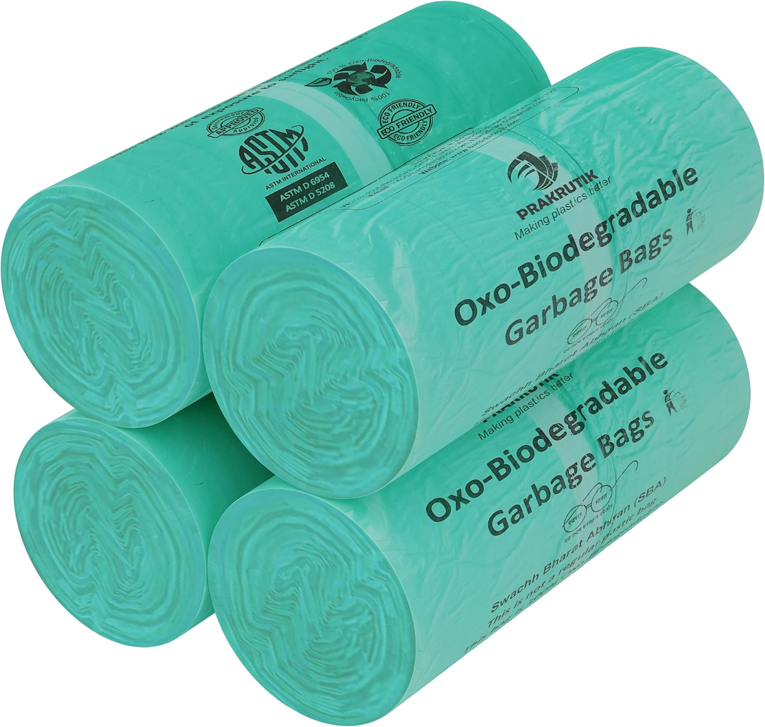 PRAKRUTIK Garbage bags Medium Size, Dustbin Bags for kitchen, Trash bags for waste disposal, 120 Bags