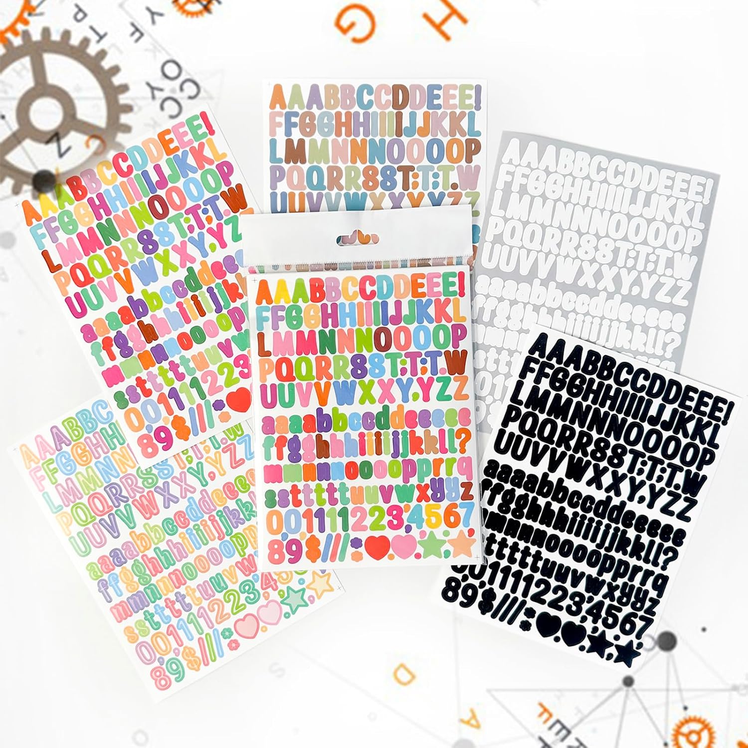 4680 Letter Stickers 30 Sheets Alphabet Stickers 0.5in Vinyl Self-Adhesive Number Alphabet Stickers, Mailbox Numbers Labels DIY Crafts Art Making, Decals for Sign,Notebook (A4,Multiple Colors)