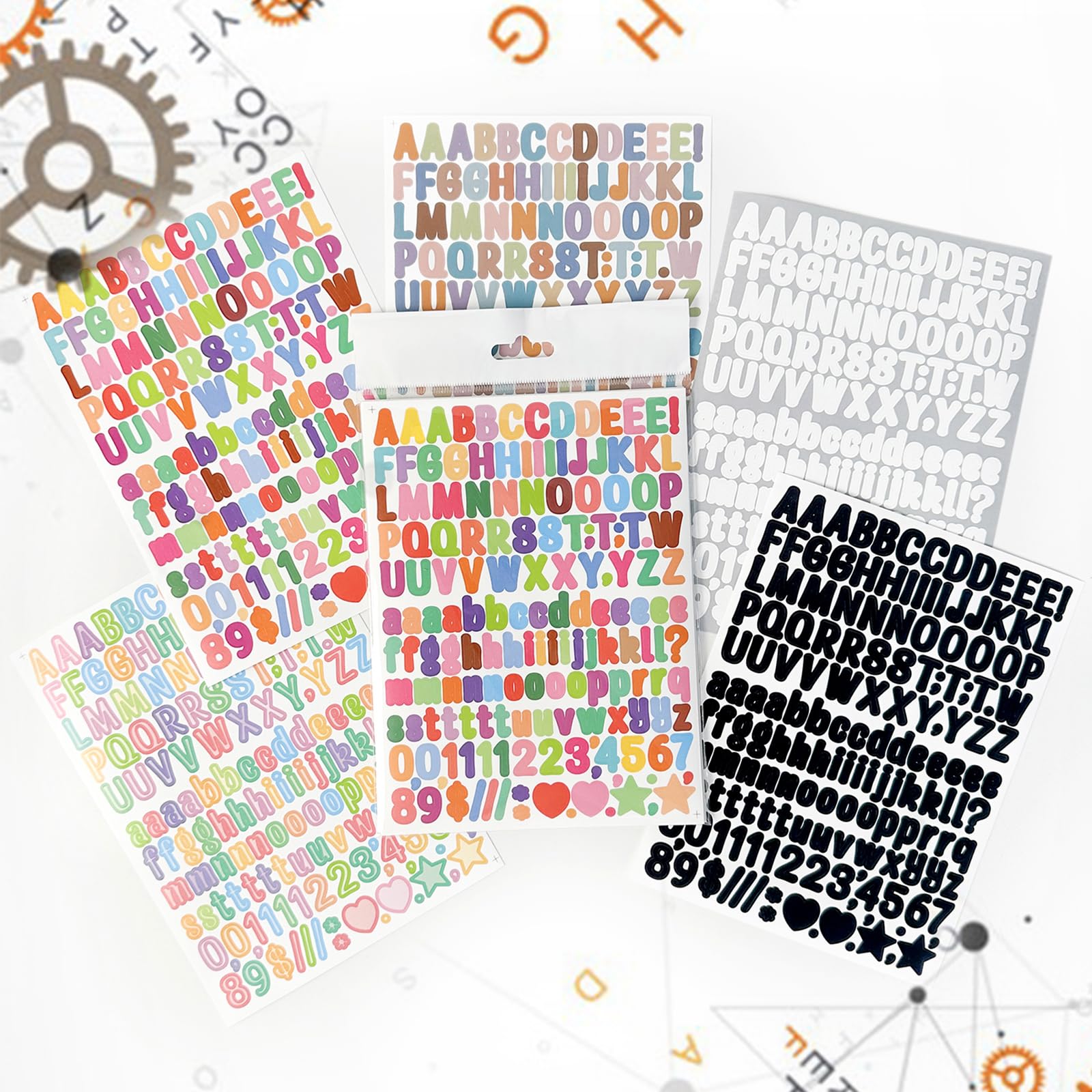 Große Buchstaben-Aufkleber Aus Vinyl, 30 Blatt, 1500 Stück, 5,1 Cm, Selbstklebend Für DIY, Scrapbooking & Deko