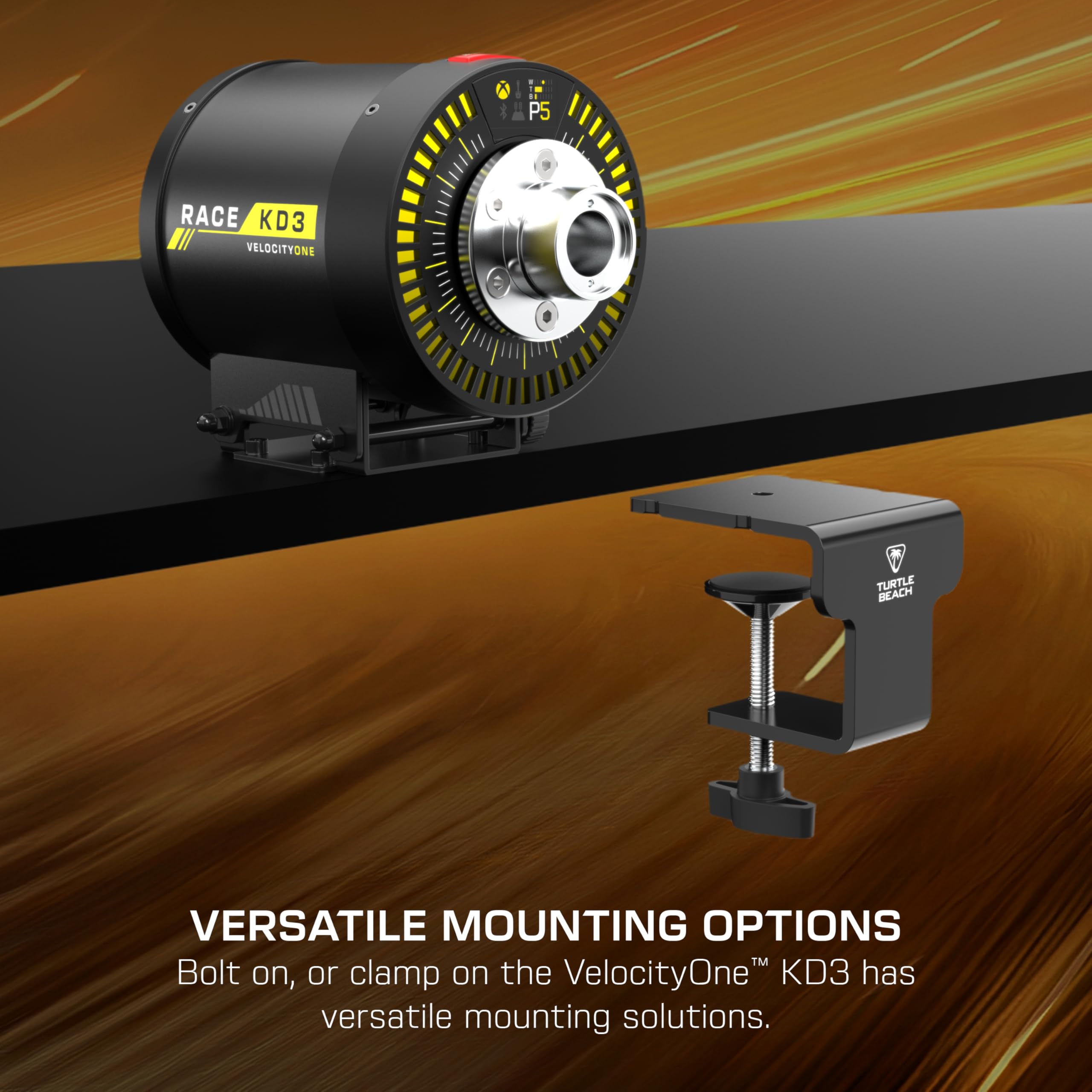 Turtle Beach VelocityOne Race KD3 Volante e pedali con force feedback a trasmissione diretta per Xbox Series X|S, Xbox One e PC Windows – Pedali di freno e acceleratore a effetto Hall
