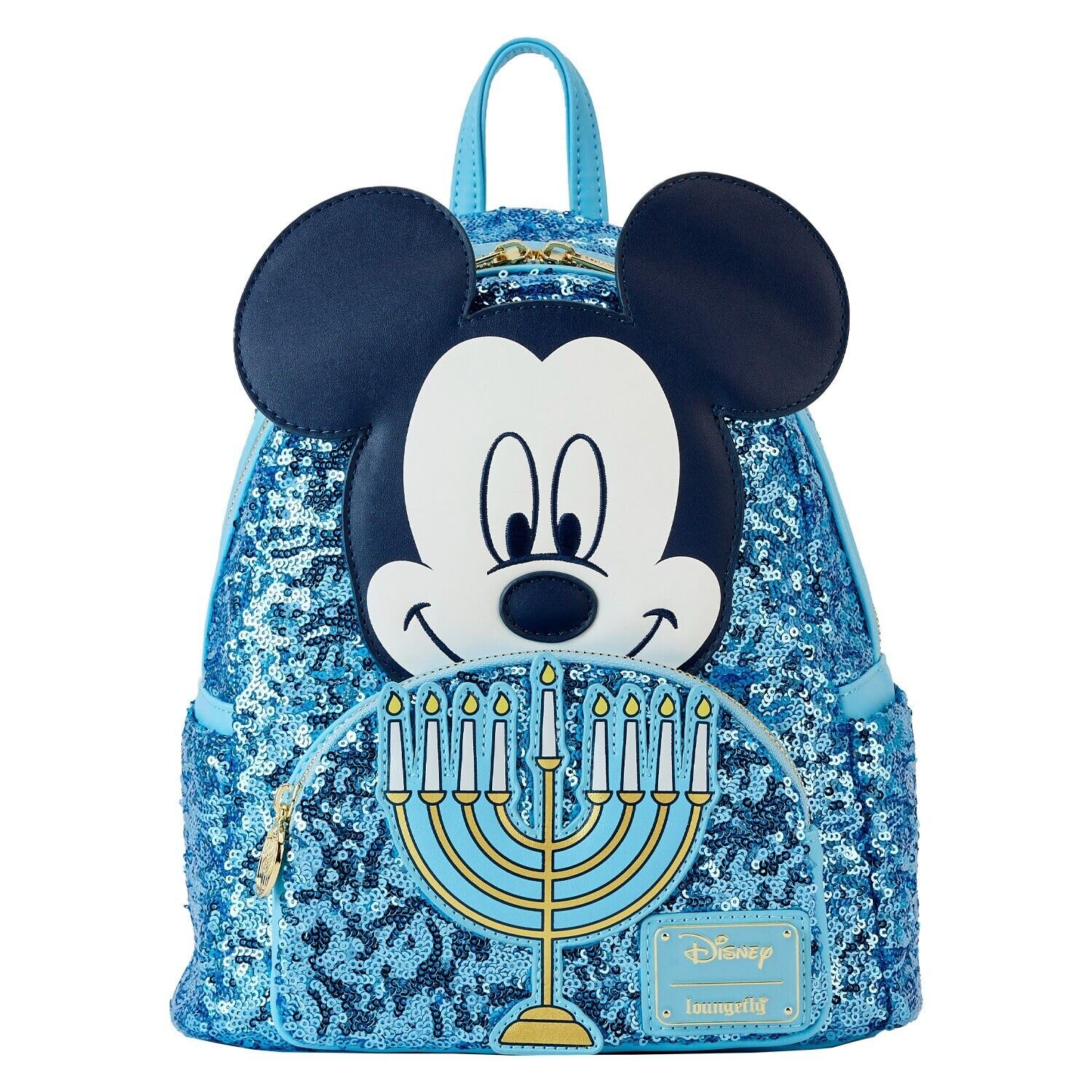 Loungefly Unisex Multi Disney Mickey Mouse Hanukkah Sequin Glow Mini Backpack