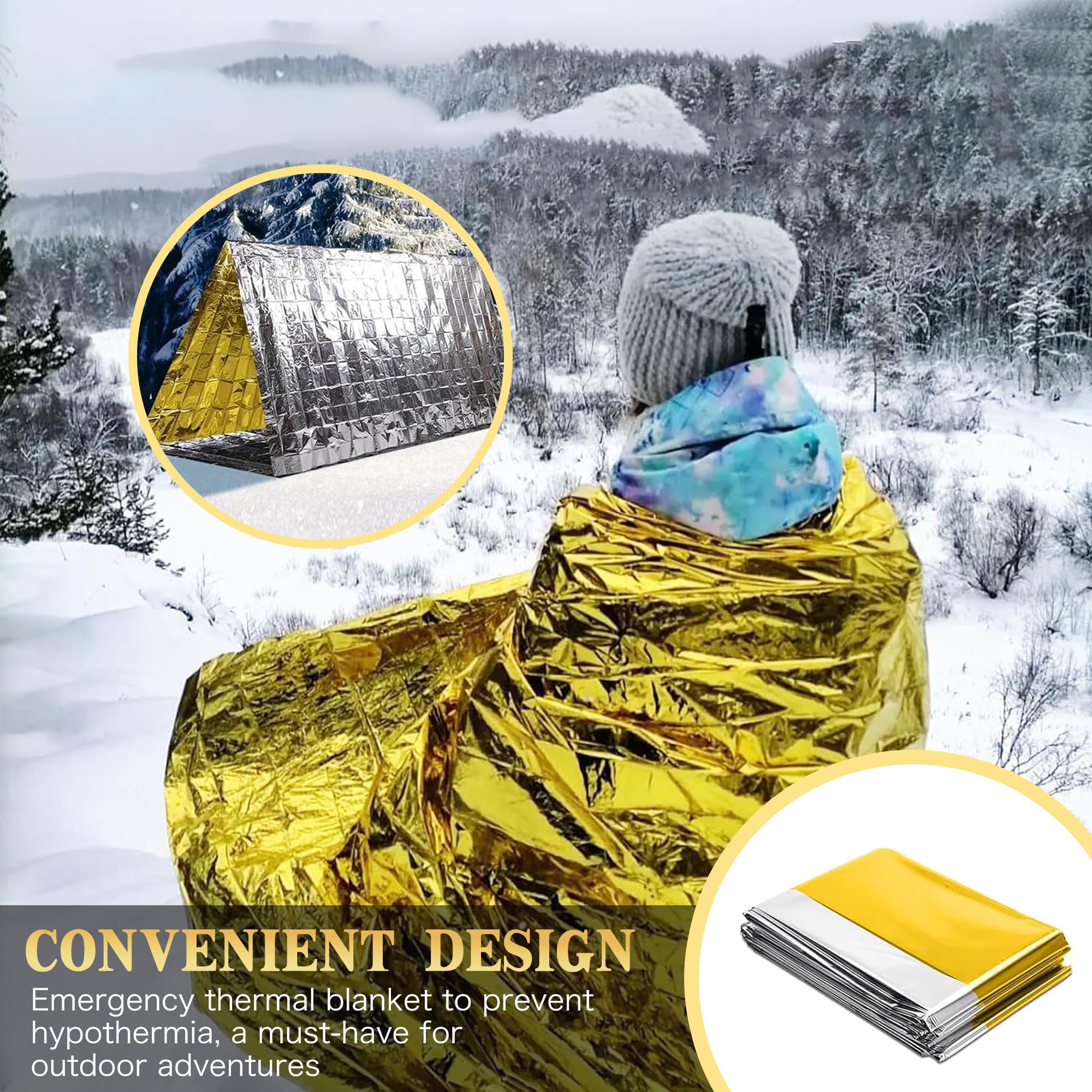 Manta termica Supervivencia 10 Piezas Aluminio Dorado Plateado 210x160 cm Emergencia Rescate