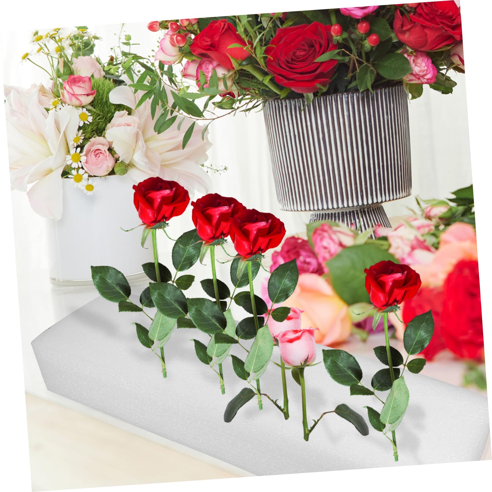 POPETPOP 2pcs Foam Block Base Arrangement Oasis Floral Foam Inserts for Packing Florist Foam Flowers Florist Foam Blocks for Crafts Foam Flower Blocks Foam Cubes Foam Mud Pearl Cotton White