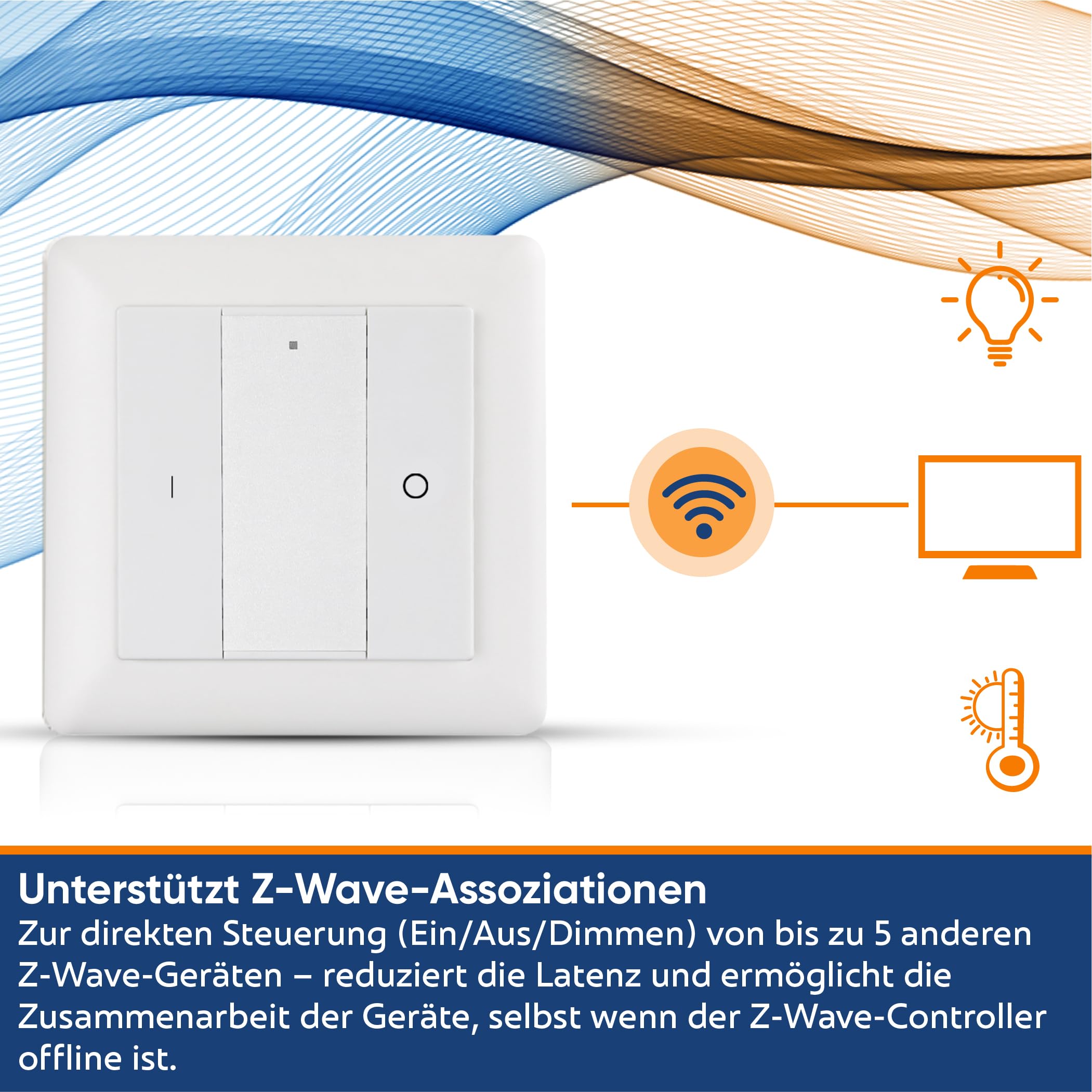 Vesternet Z-Wave 2-Tasten-Smart-Wandcontroller | Lösen Sie bis zu 6 Szenen in Ihrem Smart Home Hub aus | Kompatibel mit Home Assistant, SmartThings und Hubitat