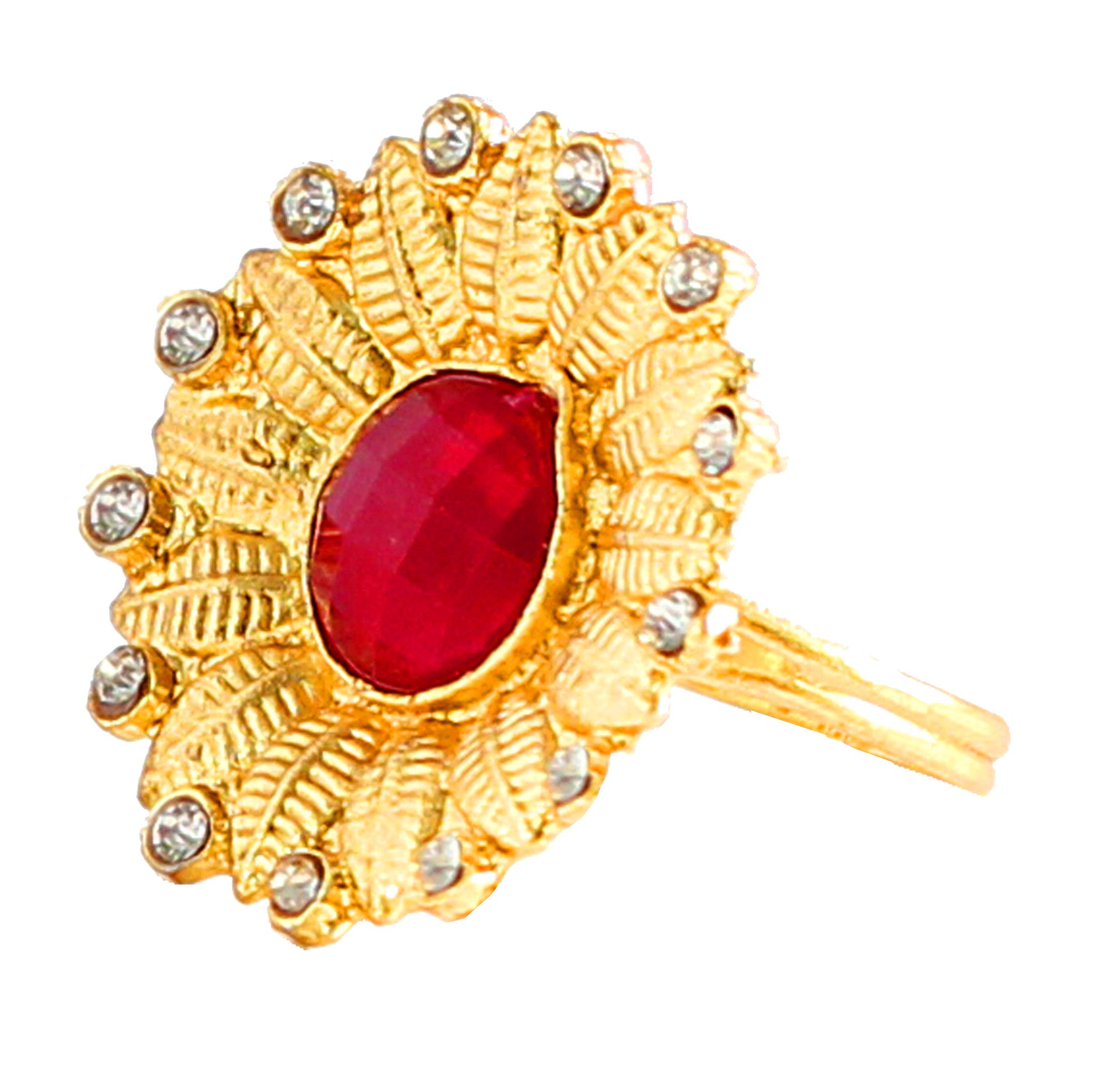 Indian Bollywood Pretty Royal Adjustable Size Designer Wedding Jewelry large Cocktail Ring in Rhinestone crystal Gold Silver and Oxidized Tone For Women.