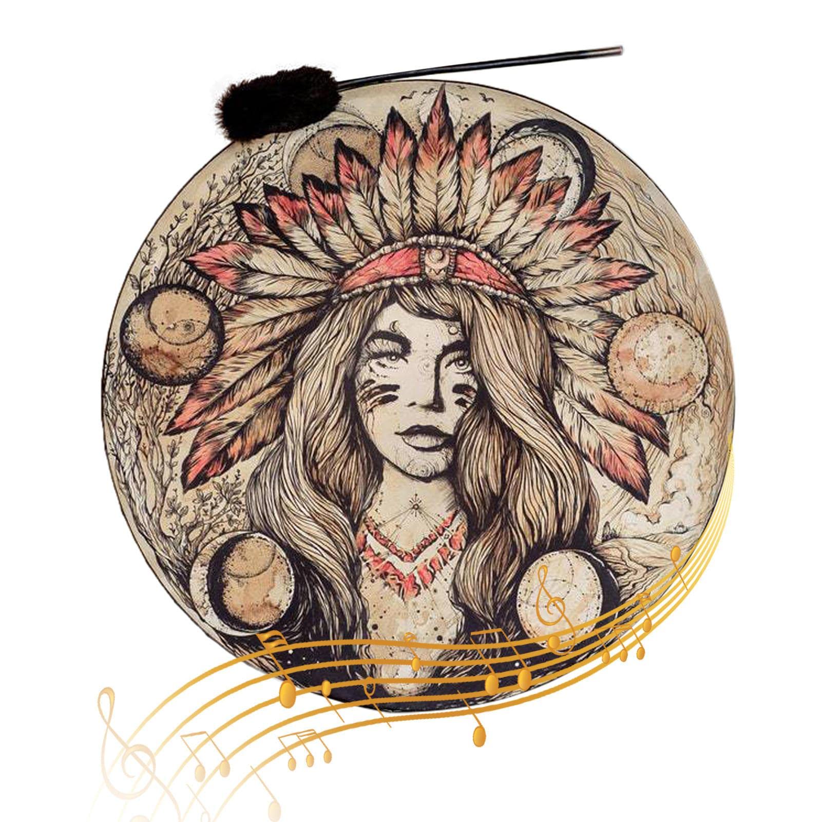 Yeeda Tambour chaman - Musique Tambour chaman spirituel | Tambour sibérien, décor spirituel, cadeaux pour les amateurs de musique de méditation de yoga