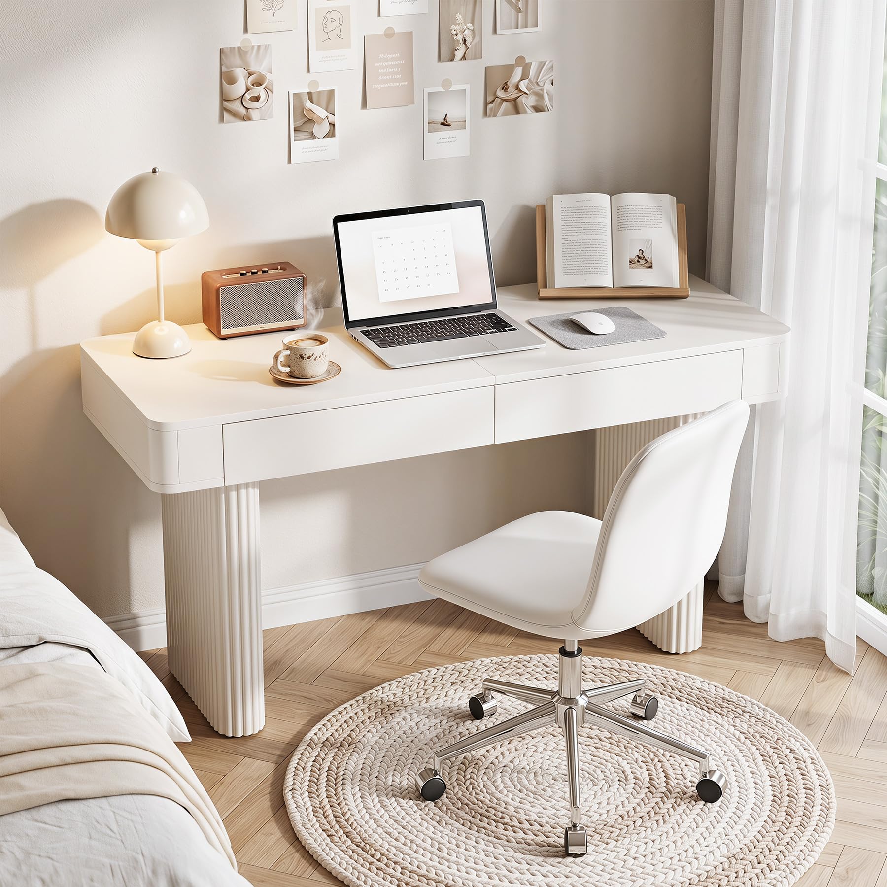 Photo 1 of LITTLE TREE 63" Home Office Desk with Dual Drawer Storage