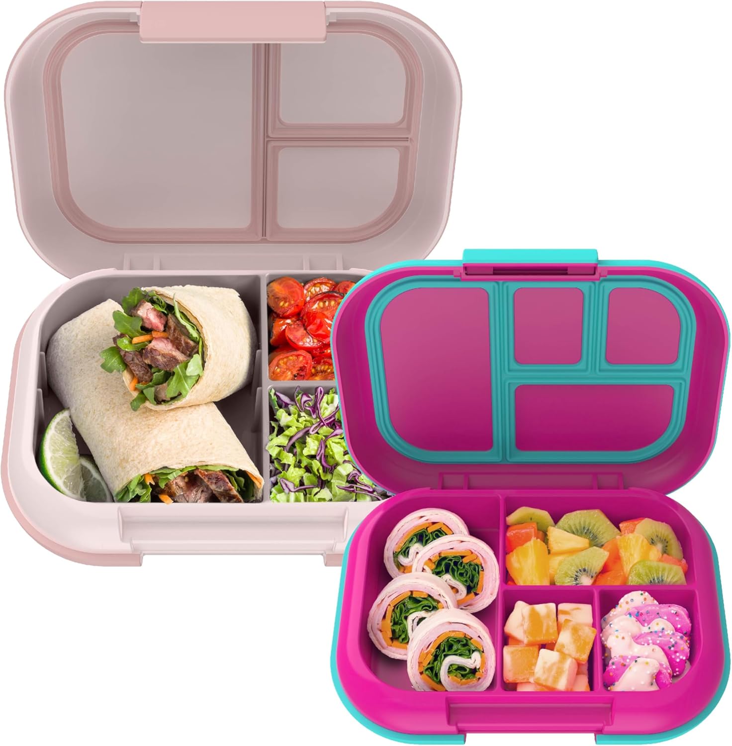 Bentgo Chill Kids (Fuchsia/Teal) and Chill Max (Pink Cloud & Blush) Lunch Box Set
