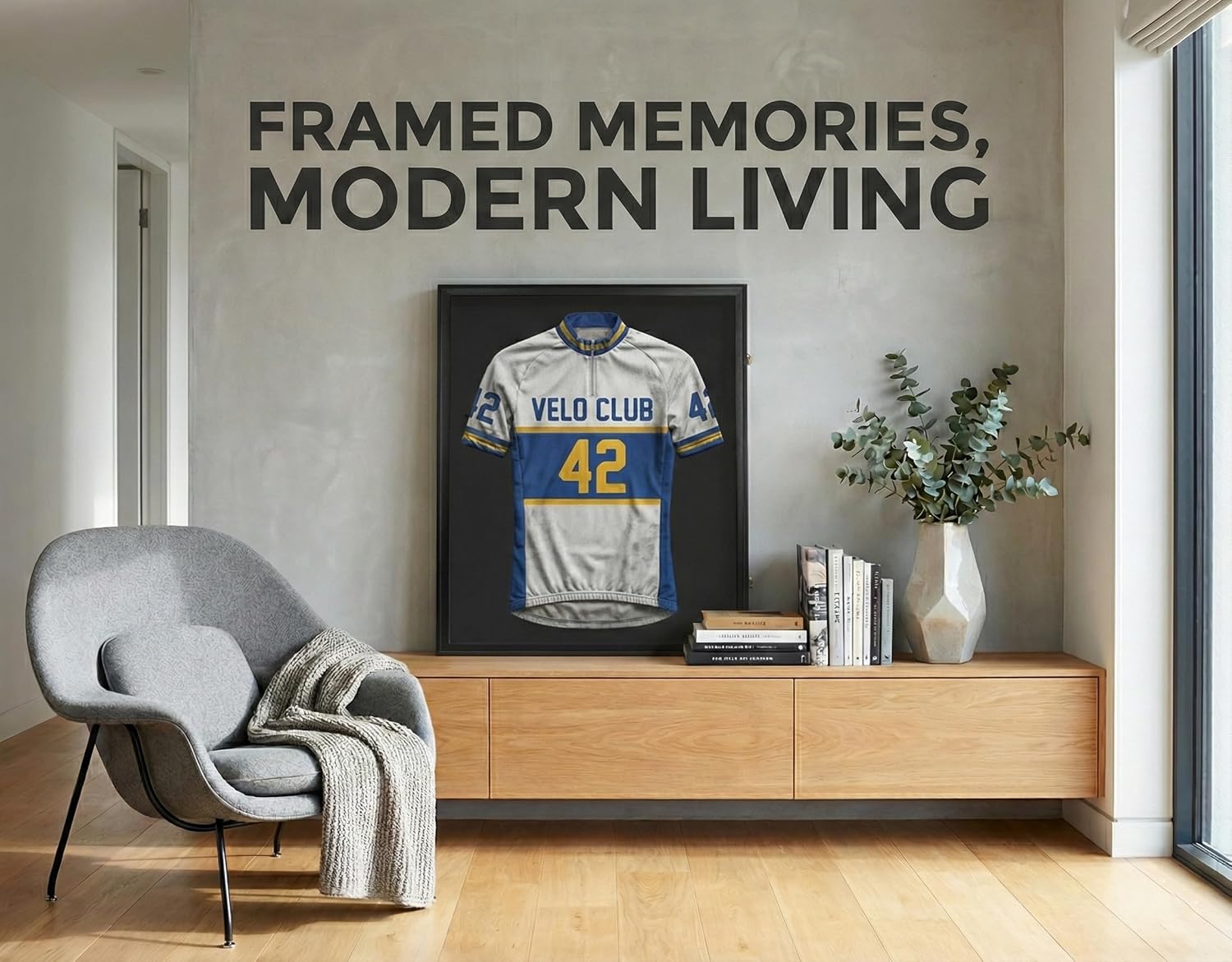 Crystal Lemon Jersey Display Frame Case for Wall Mount – Framed Sports Jersey Memorabilia Display with UV Protection – Shadow Box Display for Basketball, Football & Hockey Jerseys (31.25" x 23.25")