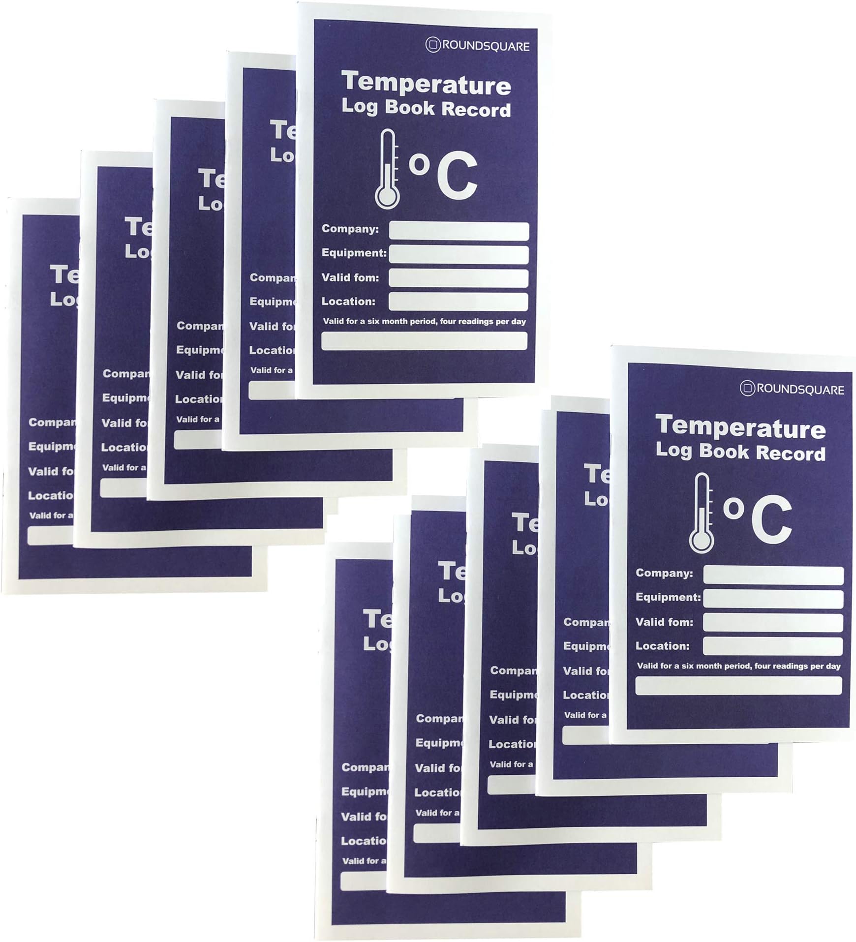 Fridge Temperature Log Books 10 Pack Books 6 Monthis Records - Monitor Fridge Freezer Cooking Baking Temperature Food Safety and Hygien