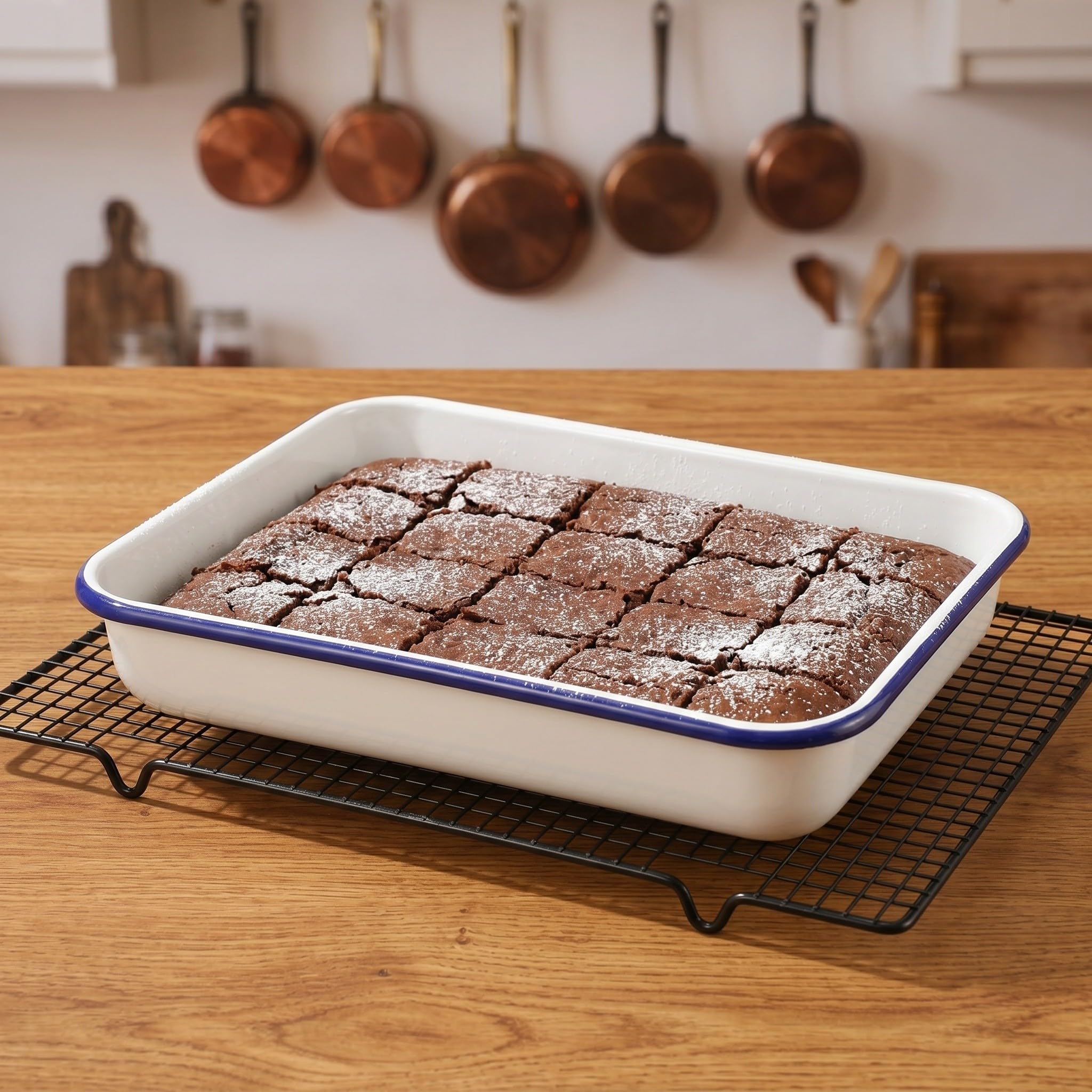 Bandeja para hornear panqueques de esmalte con excelente conductividad térmica y resistencia al calor, ideal para cocinar y almacenamiento en cocina profesional Color Aleatorio