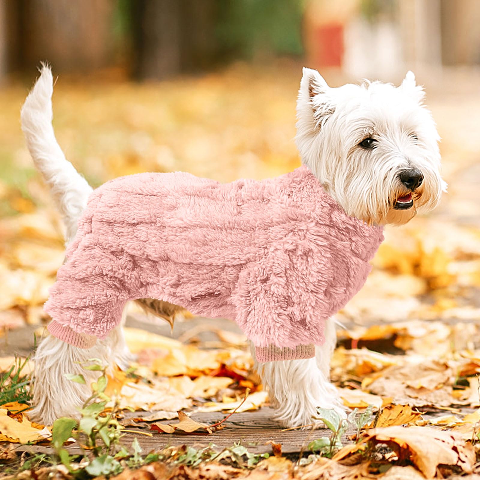Pyjama pour chiens de petite taille, pull à col roulé – Chandail à col roulé – Vêtements épais et chauds – Manteau en polaire pour temps froid – Pyjama d'hiver pour chihuahua, yorkshire, animal de