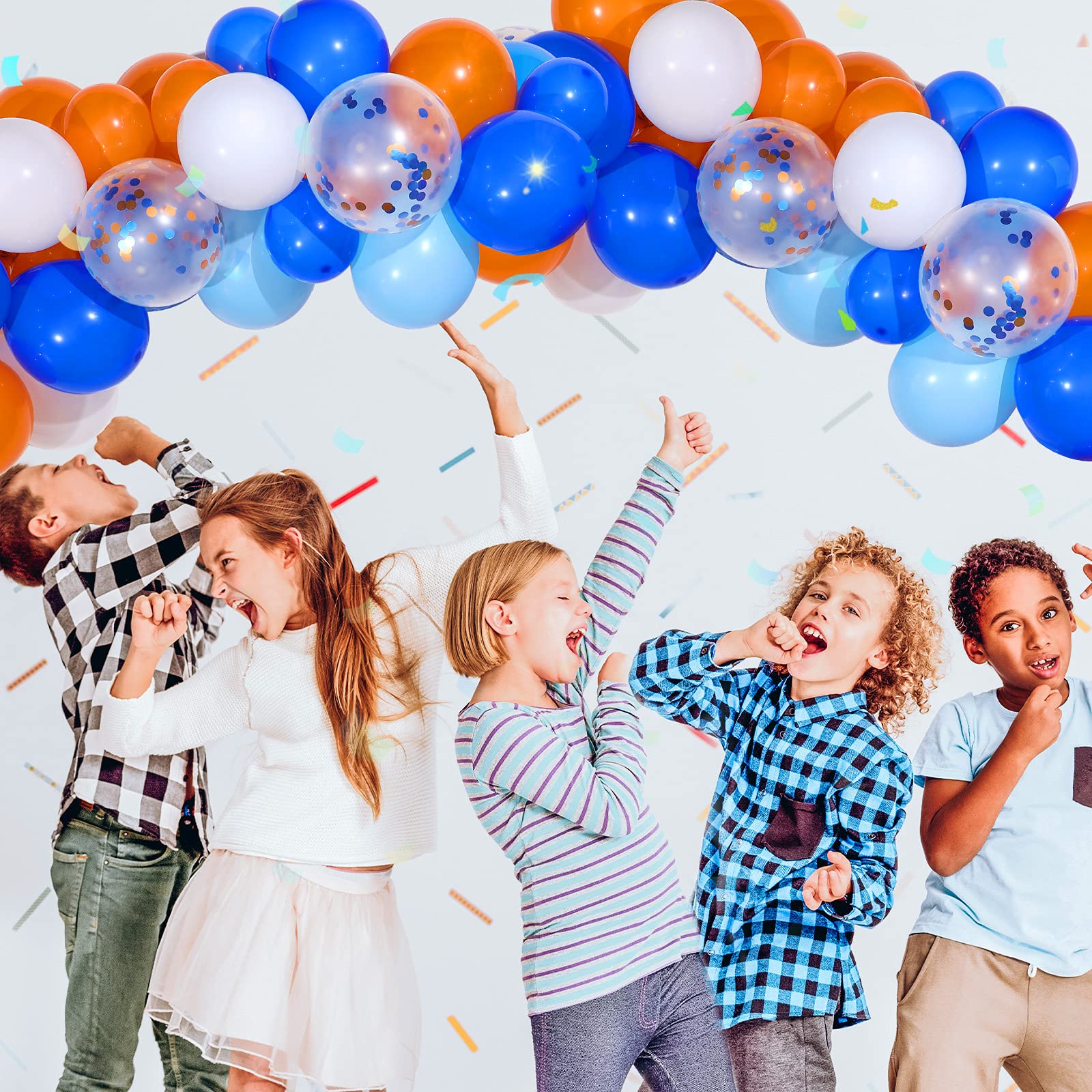 Buy 110 Pcs Orange and Blue Balloons Garland Kit Dart War Party Balloon