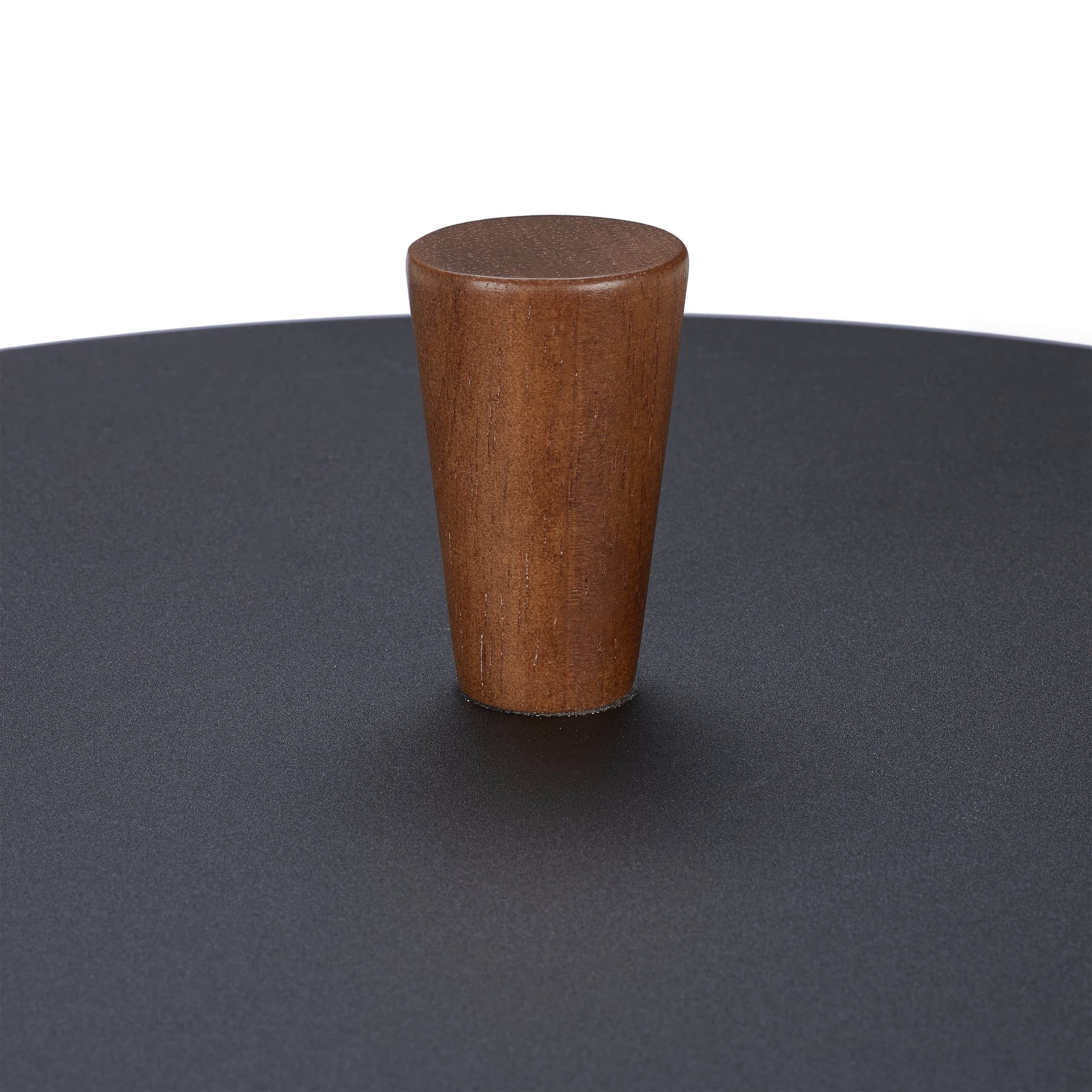 Relaxdays Guéridon, Acier, Bois, H x D : 56 x 45 cm, Table d’appoint de Salon, métal Style Industriel, Noir/Marron