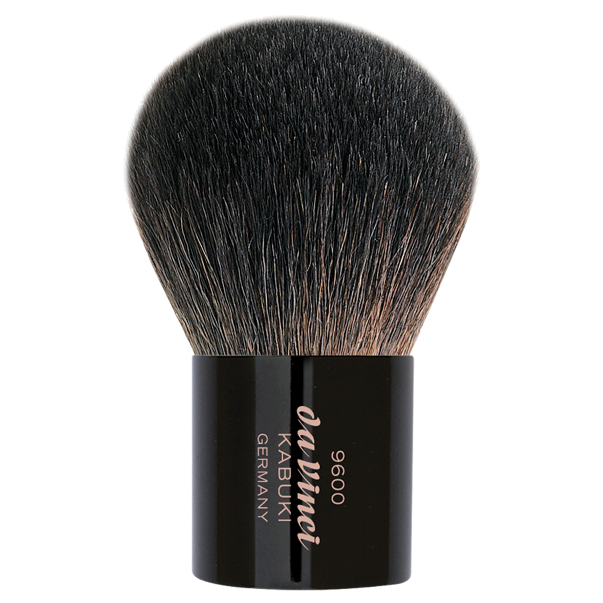 da Vinci, KABUKI Puderpinsel, Naturhaar, mit Lederetui, für losen & gepressten Puder, verhindert Verstäuben, ideal für unterwegs, schützt Pinselhaare, Kosmetik, Make-Up, Handmade in Germany | Extrafeine Ziegenhaare - für Mineral- und Kompaktpuder – gleich