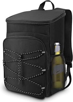 Cooling Backpack, Picnic Bag, Thermal Backpack with Two 10 Inch High Side Pockets, with Cooling Compartment for Men and Women for Camping, Working and Family Trips