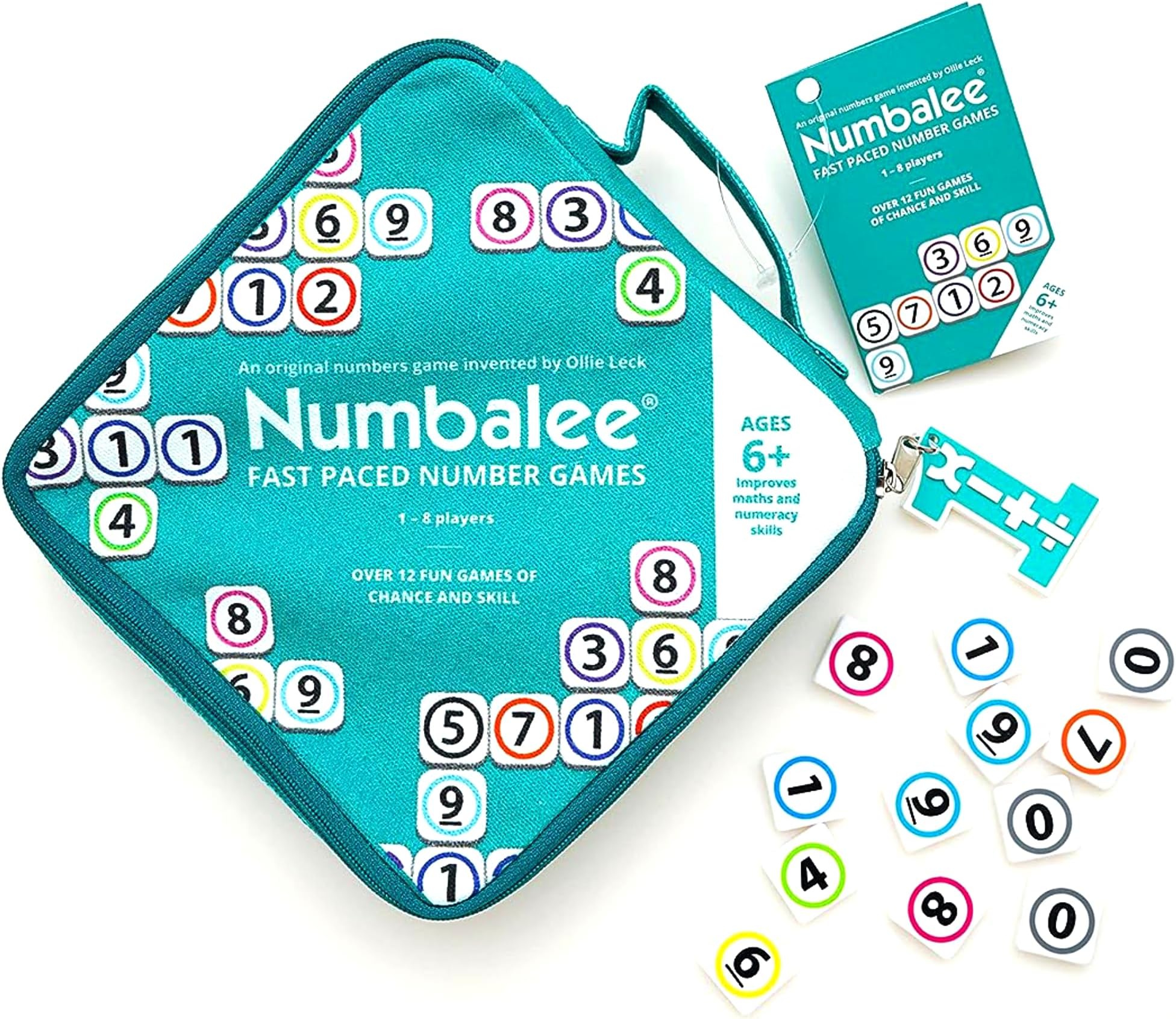Numbalee - Fun & Educational Learning Games - Over 12 Original Number Games - Up to 8 Players - Fast Paced Mental Math Game Game - Compact & Portable - Ideal for Travel - Age 6+