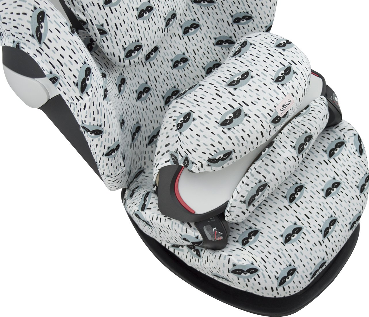 JYOKO Kids Funda de algodón para Silla de Coche Compatible con Cybex Pallas M - S Fix y Pallas B - Fix (Raccoon)