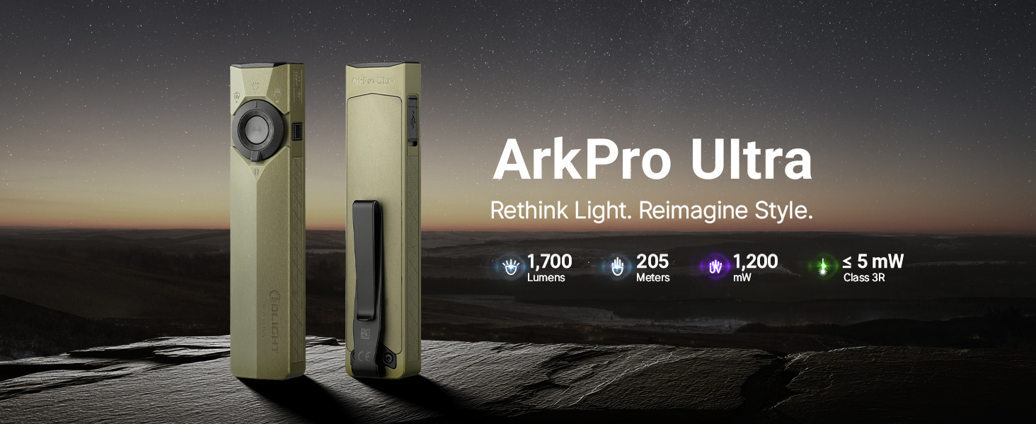 OLIGHT ArkPro Ultra EDC Flat Flashlight, Rechargeable Portable