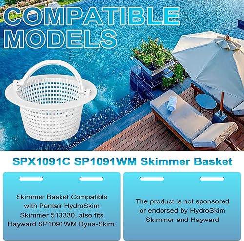 Miniatura 6 de SP1091WM - Cesta de desnatadora compatible con Hayward, cestas de desnatador de piscina de suelo de repuesto para Pentair HydroSkim 513330 (paquete
