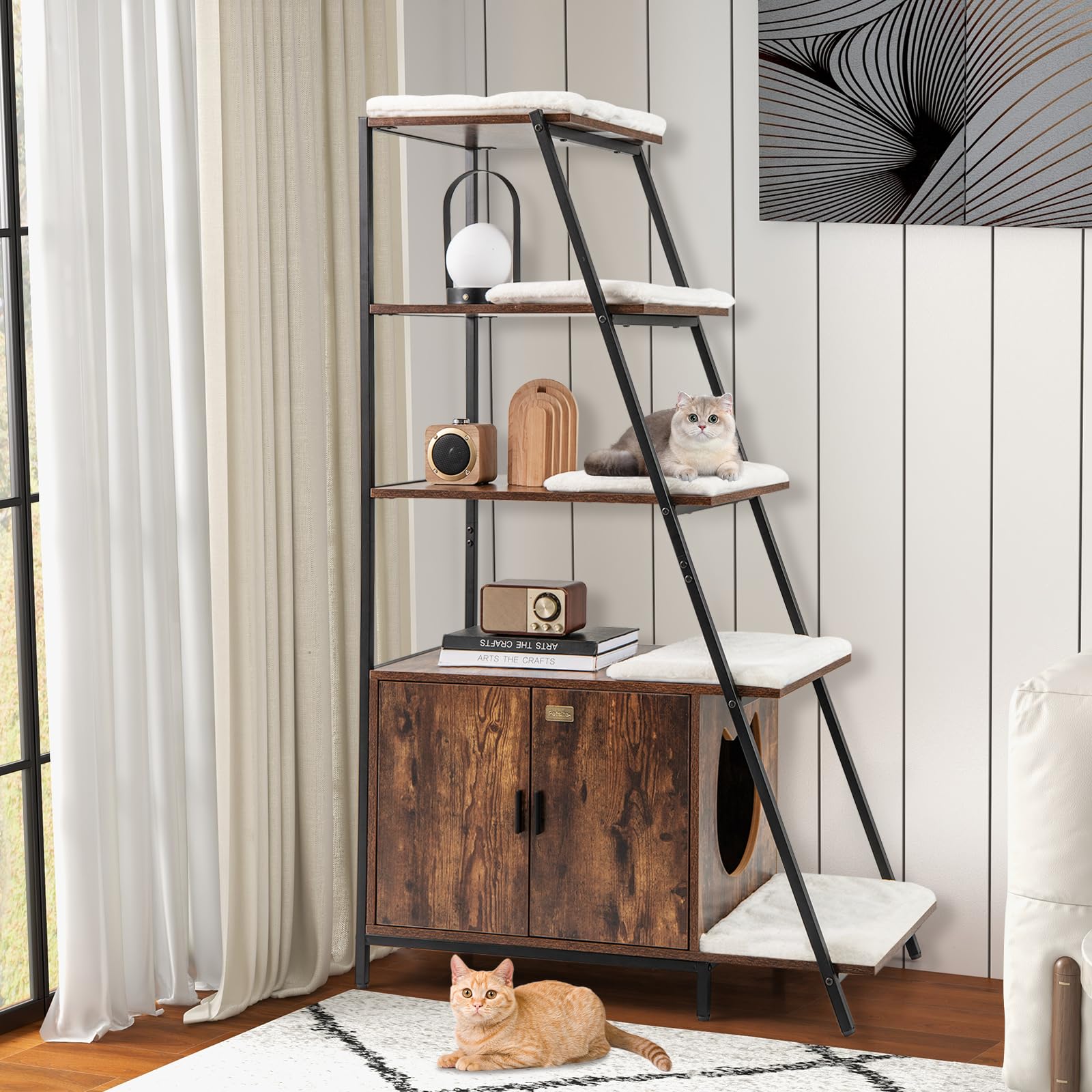 Kattenhuis voor kattenbed, kattentoilet kattenkast kattenbak MDF bruin
