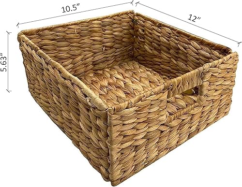 Miniatura 4 de eHemco Mesa auxiliar de 3 niveles X con cestas de mimbre para mesita de noche, sala de estar, color blanco Blanco,Negro,Verde azulado,Nuez,Gris