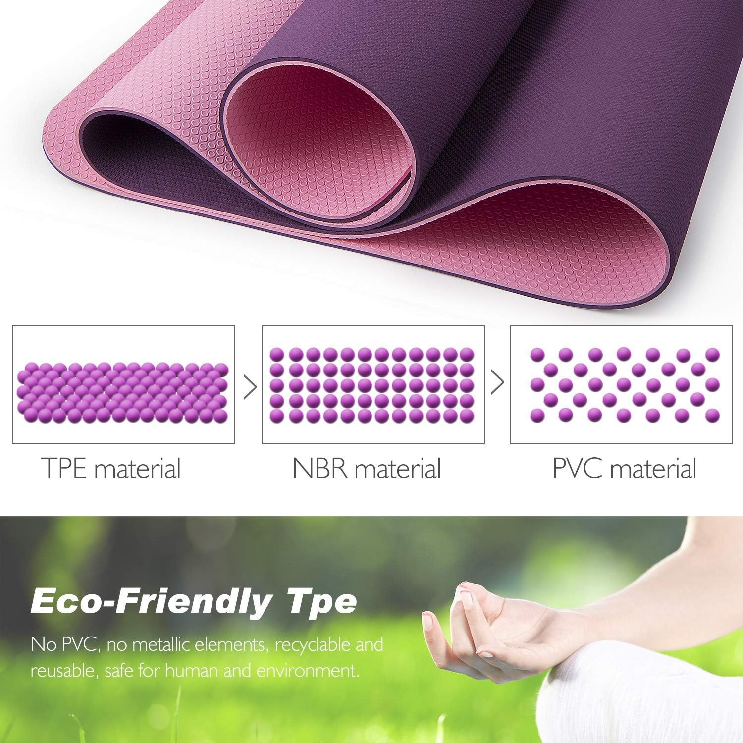 Travel Yoga Mat Eco Friendly Fitness Exercise Mat Sweat Absorbent Anti Slip, High-Grade Natural Suede for Travel, Yoga and Pilates