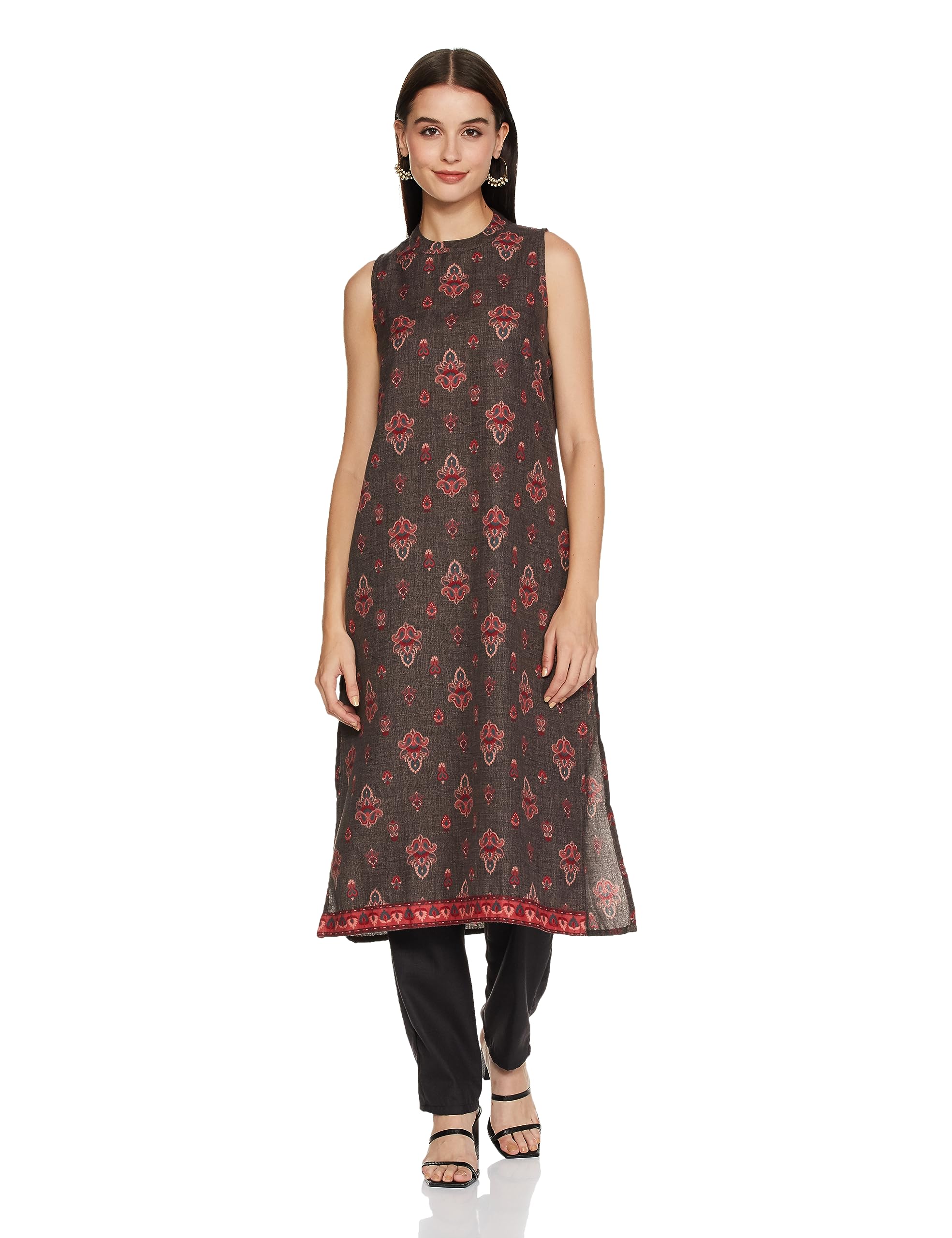 Ketch Polyester Women's Regular Fit Printed Sleeveless Kurta With Pant & Dupatta in multi