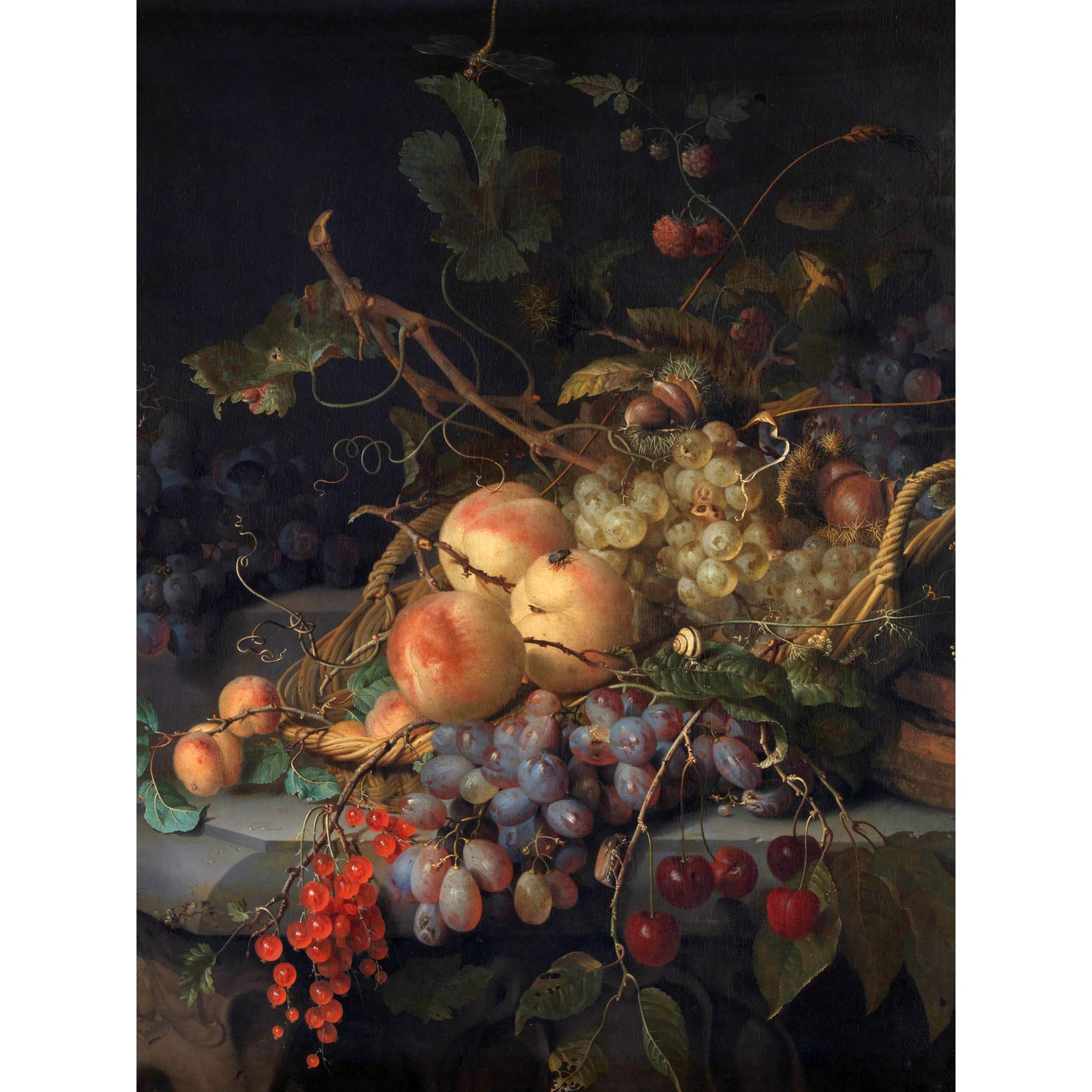 Artery8 Jacob Van Walscapelle Still Life Fruit Painting Large Wall Art Poster Print Thick Paper 18X24 Inch