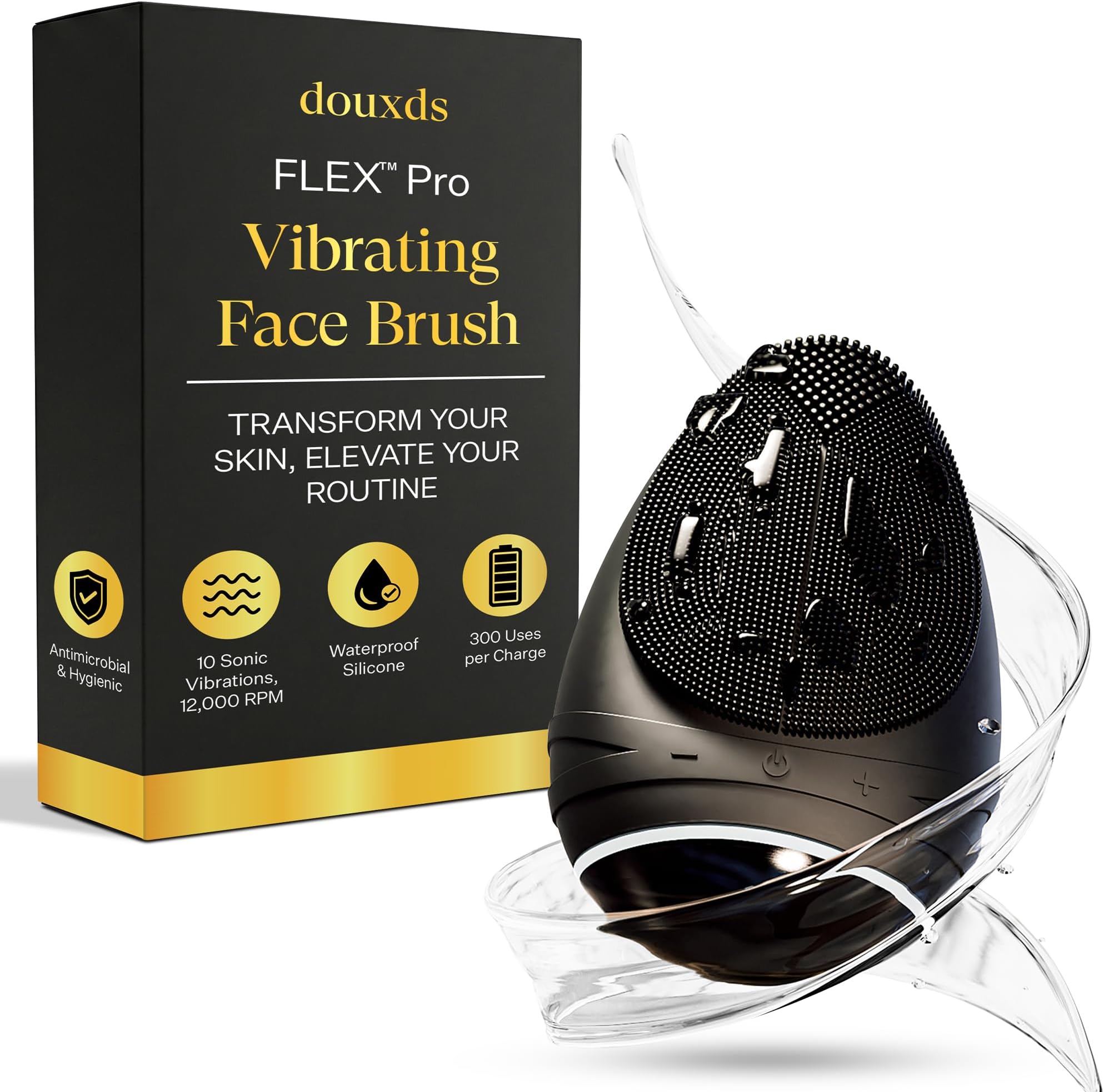 - Flex™ Pro Vibrating Face Brush, Electric Face Scrubber, Face Scrubber for Men, Flex™ Face Brush, Men's Skin Care, Powerful Sonic Technology, Removes Dark Marks and Bumps, Acne Treatment