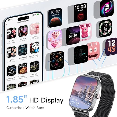 Miniatura 7 de aeac Relojes inteligentes para mujer, reloj inteligente para mujer (todo negro)