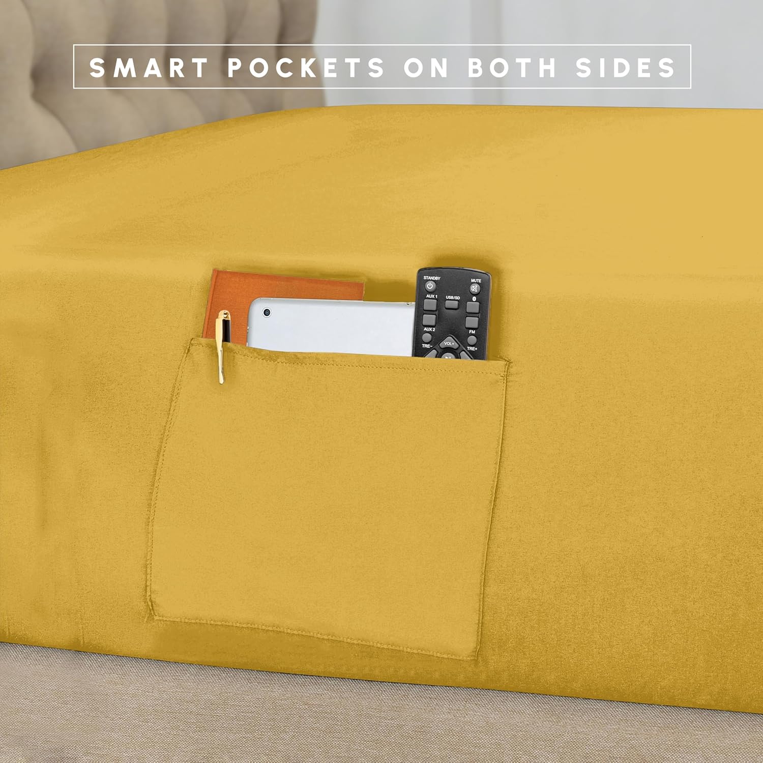 Elegant Comfort 8-Piece Pinch Pleated Comforter Set -All Season Complete Bed in a Bag, Includes 4pc Smart Sheet Set, Bed Skirt, Comforter, Matching Pillowcases and Shams, King/Cal King, Mustard Yellow