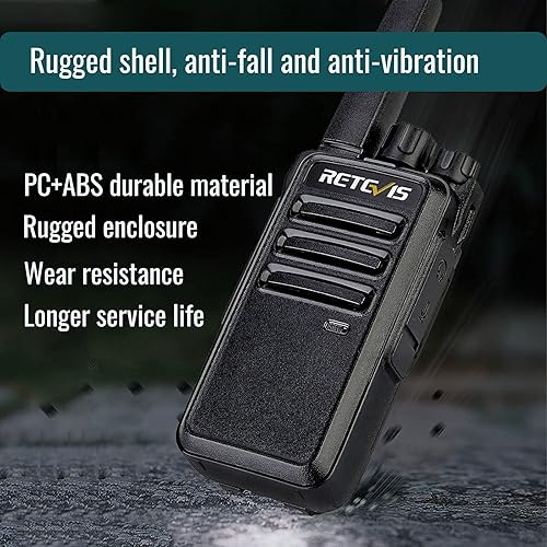 Miniatura 3 de Retevis RT68 Walkie Talkies recargables (paquete de 6) paquete con micrófono de altavoz impermeable IP54 (paquete de 6), radios portátiles de dos