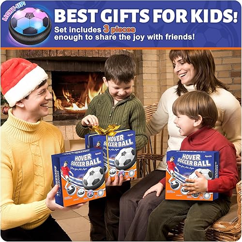 Miniatura 7 de Officygnet Paquete de 3 pelotas de fútbol flotantes, juguetes para niños de 3, 4, 5, 6, 7, 8 años, juguete de fútbol flotante con luces LED,