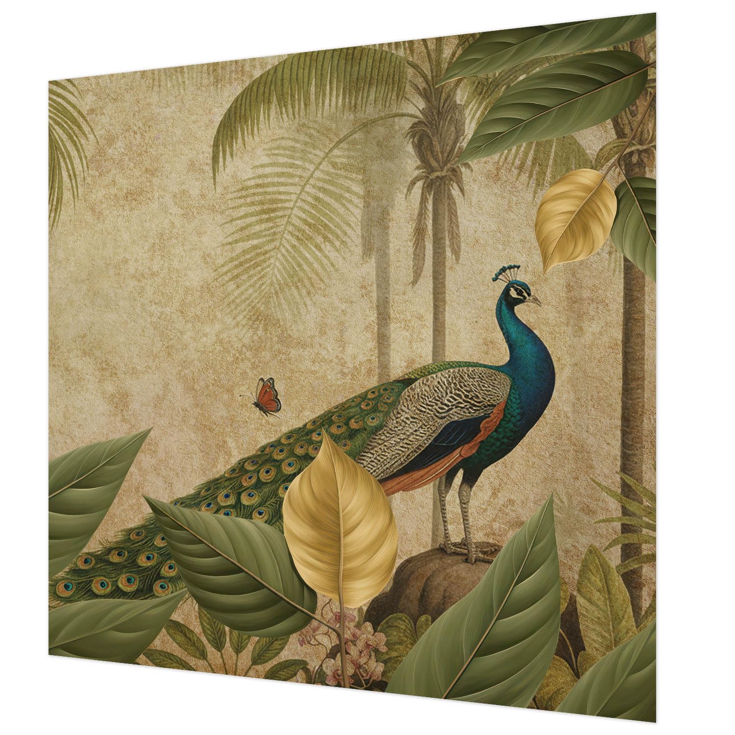 Papier peint intissé oiseau exotique facile à nettoyer pour masquer les défauts du mur