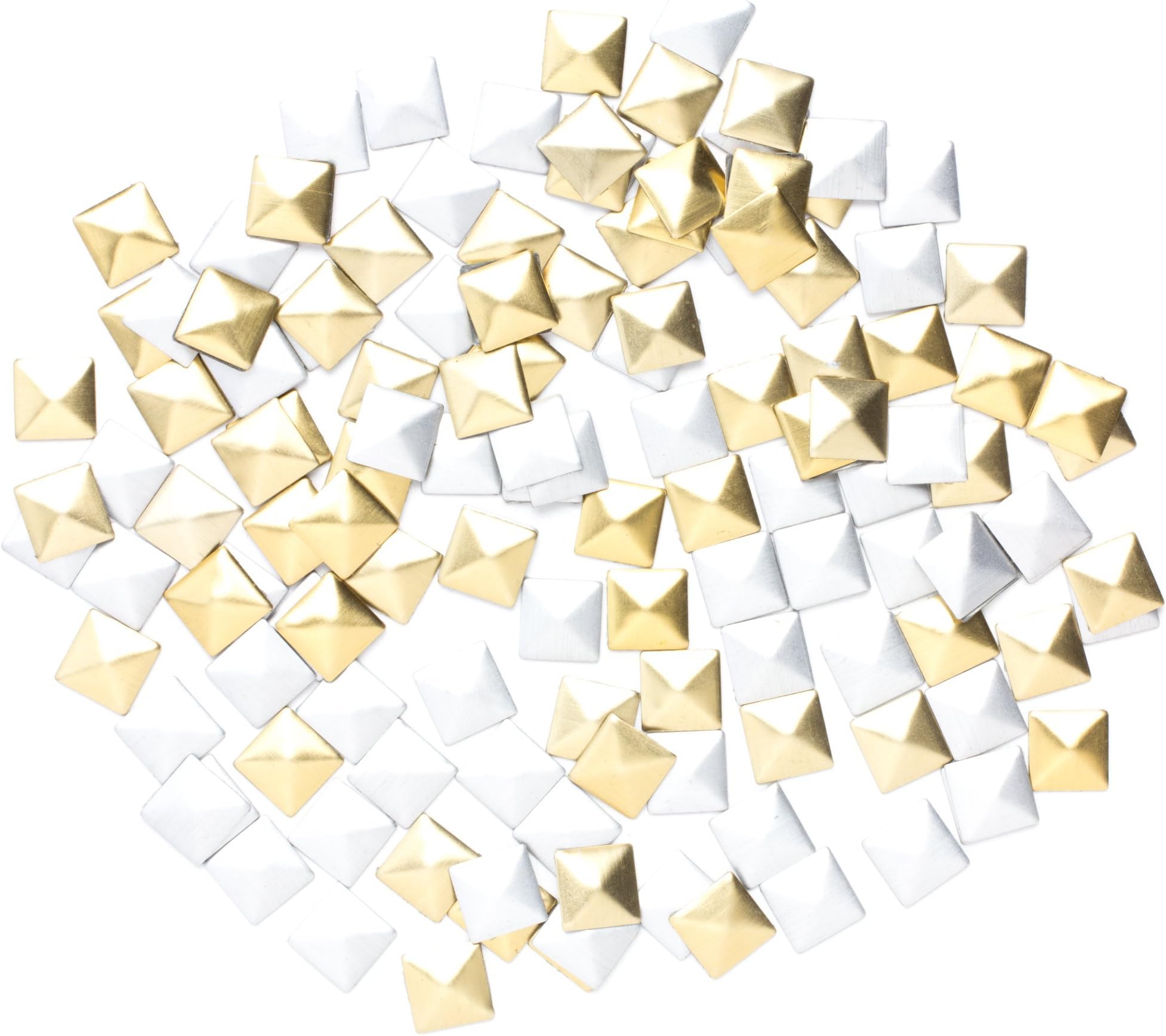 Cousin Second Skin Heatset Studs 140/Pkg-7mm Square Silver/Gold