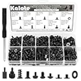 522PCS Computer Screws Assortment Kit, Carbon Steel Black Zinc Plated Motherboard Standoffs Screws PC Screws for HDD, SSD Hard Drive Fan, Power Supply, Graphics, Laptop, PC ATX Case for DIY & Repair