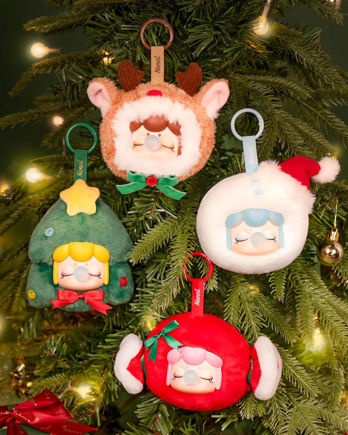 Rolife Nanci Christmas Plush Pendant Blind Box - Mini Cute Kawaii Stuffed Plush Figures Hanging Accessory