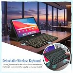 Backlit Keyboard Case for Samsung Galaxy Tab S10 Lite/ S10 FE/ S9 FE 5G 10.9 Inch/Tab S9 11 Inch with Screen Protector, Wineecy 7 Colors Light Detachable Wireless Keyboard with PU Leather Folio Case